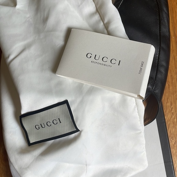 GUCCI Princetown Black Leather Slides - Picture 7 of 7